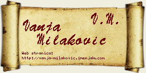 Vanja Milaković vizit kartica
